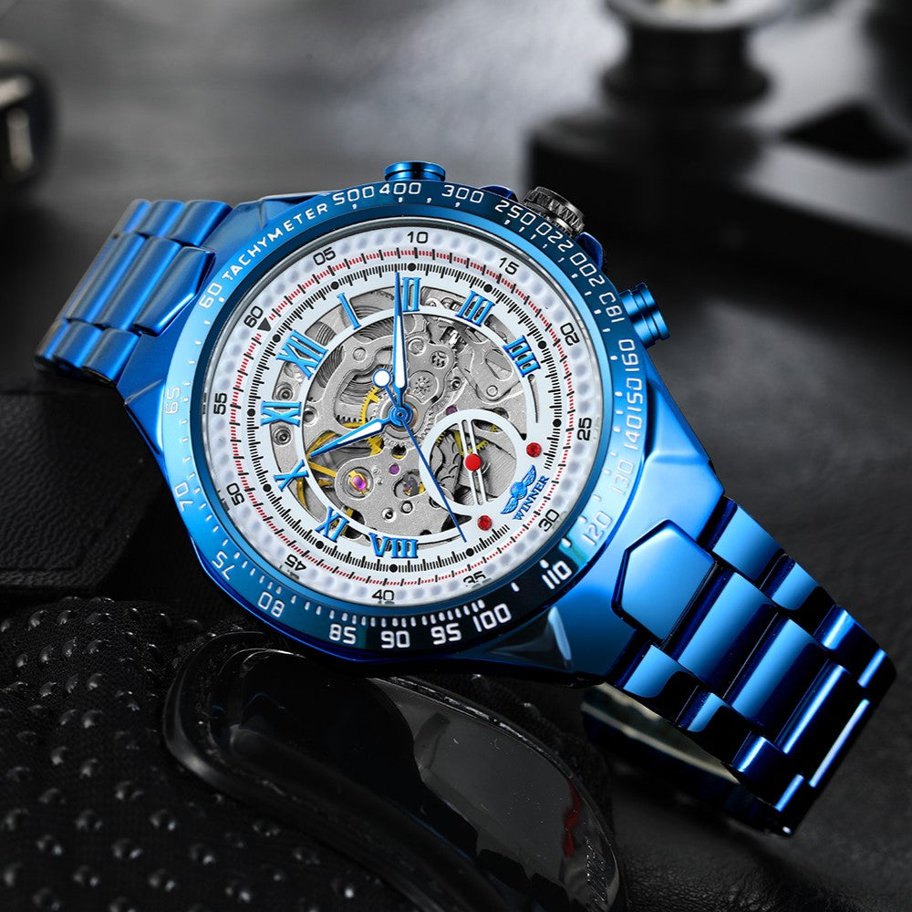 Abyss Skeleton Chronograph – Blue Steel Edition